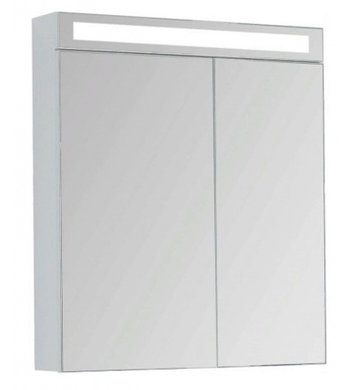 Зеркальный шкаф Dreja Max 77.9007W, LED-подсветка, 70x80 см, белый глянец